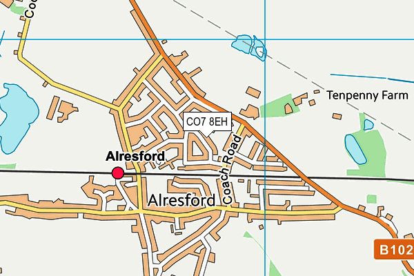 CO7 8EH map - OS VectorMap District (Ordnance Survey)