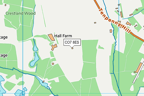 CO7 8ES map - OS VectorMap District (Ordnance Survey)