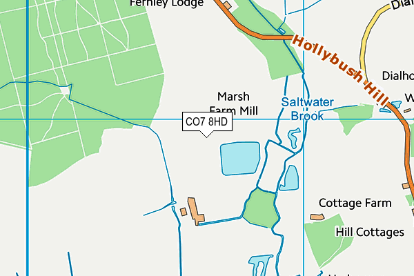 CO7 8HD map - OS VectorMap District (Ordnance Survey)