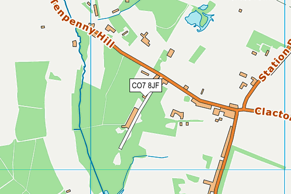 CO7 8JF map - OS VectorMap District (Ordnance Survey)