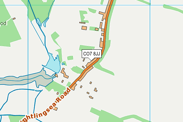 CO7 8JJ map - OS VectorMap District (Ordnance Survey)