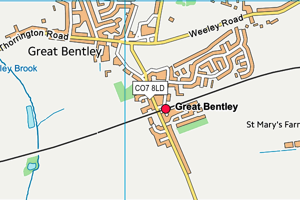 Great Bentley Primary School map (CO7 8LD) - OS VectorMap District (Ordnance Survey)