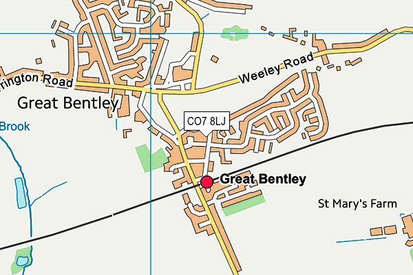 CO7 8LJ map - OS VectorMap District (Ordnance Survey)