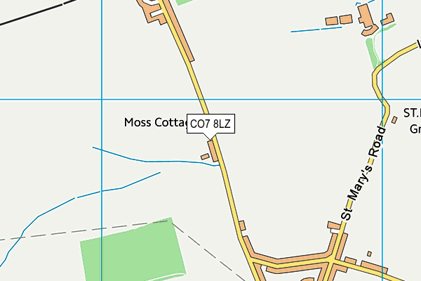 CO7 8LZ map - OS VectorMap District (Ordnance Survey)