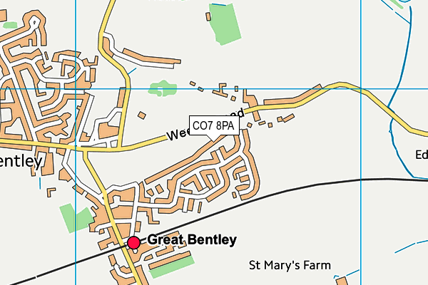 CO7 8PA map - OS VectorMap District (Ordnance Survey)