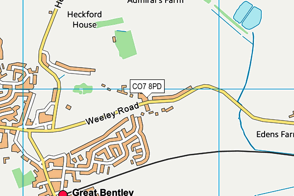 CO7 8PD map - OS VectorMap District (Ordnance Survey)