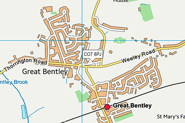 Great Bentley Green map (CO7 8PJ) - OS VectorMap District (Ordnance Survey)