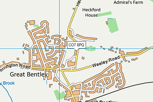 CO7 8PQ map - OS VectorMap District (Ordnance Survey)