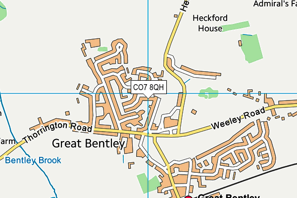 CO7 8QH map - OS VectorMap District (Ordnance Survey)