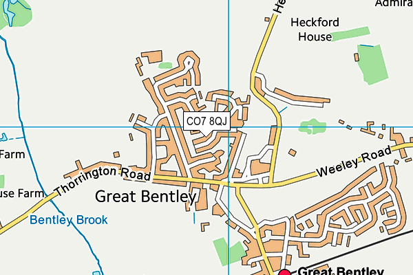 CO7 8QJ map - OS VectorMap District (Ordnance Survey)