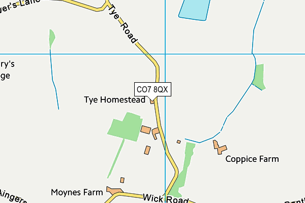 CO7 8QX map - OS VectorMap District (Ordnance Survey)