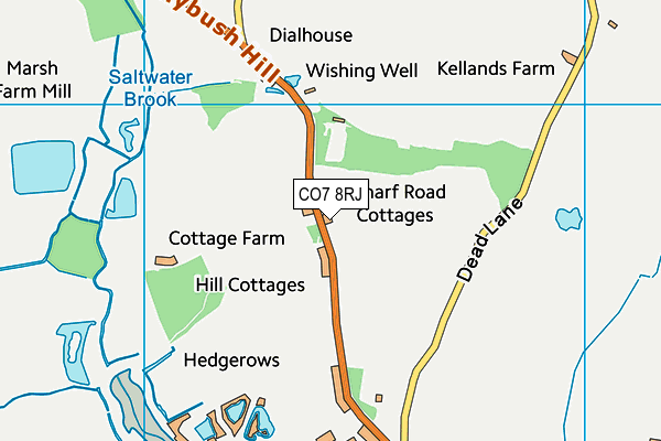 CO7 8RJ map - OS VectorMap District (Ordnance Survey)