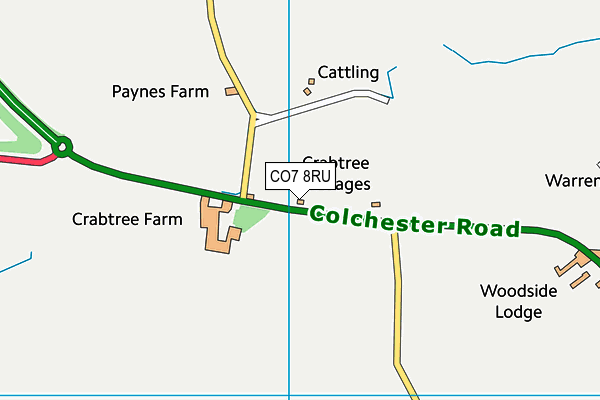 CO7 8RU map - OS VectorMap District (Ordnance Survey)