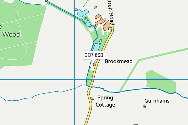 CO7 8SB map - OS VectorMap District (Ordnance Survey)