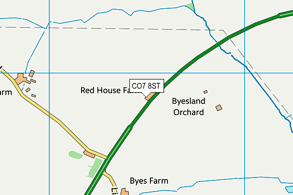 CO7 8ST map - OS VectorMap District (Ordnance Survey)