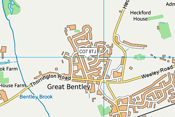 CO7 8TJ map - OS VectorMap District (Ordnance Survey)