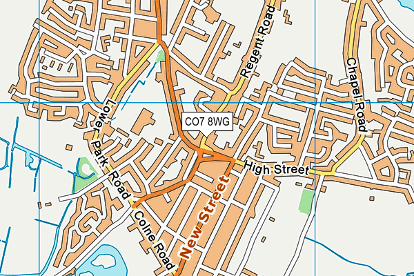 CO7 8WG map - OS VectorMap District (Ordnance Survey)