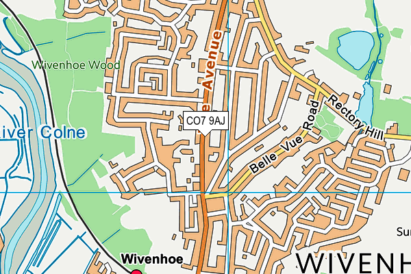 CO7 9AJ map - OS VectorMap District (Ordnance Survey)