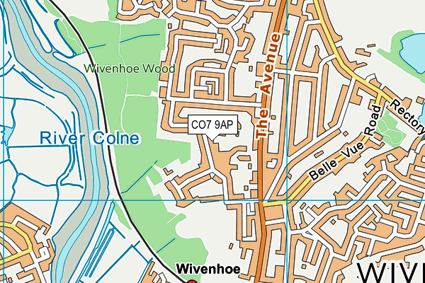 CO7 9AP map - OS VectorMap District (Ordnance Survey)