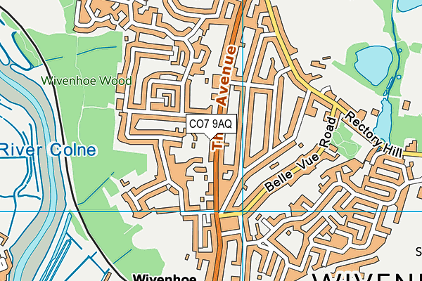 CO7 9AQ map - OS VectorMap District (Ordnance Survey)