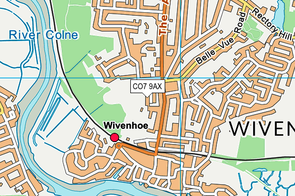 CO7 9AX map - OS VectorMap District (Ordnance Survey)