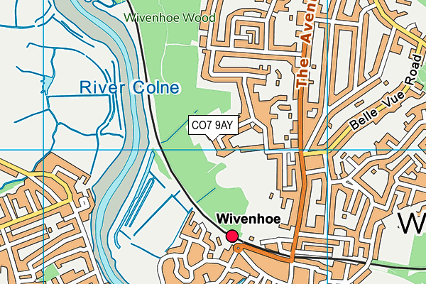 CO7 9AY map - OS VectorMap District (Ordnance Survey)