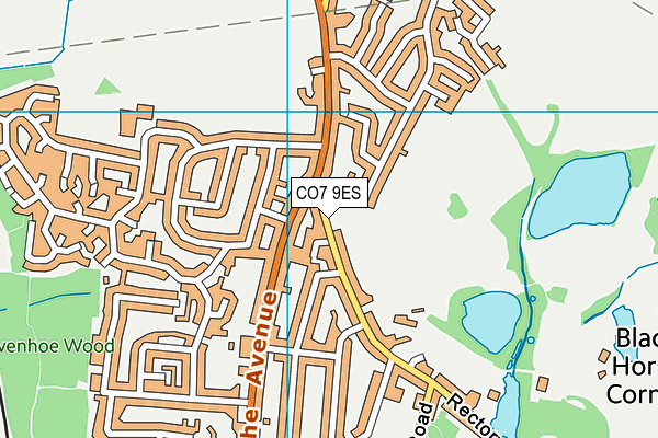 CO7 9ES map - OS VectorMap District (Ordnance Survey)