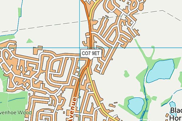CO7 9ET map - OS VectorMap District (Ordnance Survey)