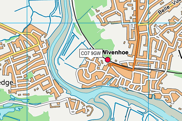 CO7 9GW map - OS VectorMap District (Ordnance Survey)