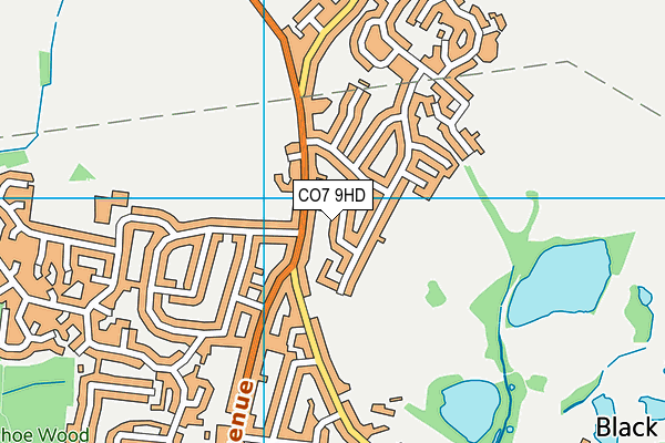 CO7 9HD map - OS VectorMap District (Ordnance Survey)