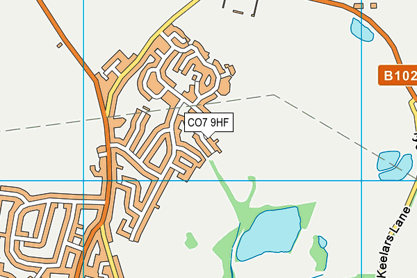 CO7 9HF map - OS VectorMap District (Ordnance Survey)