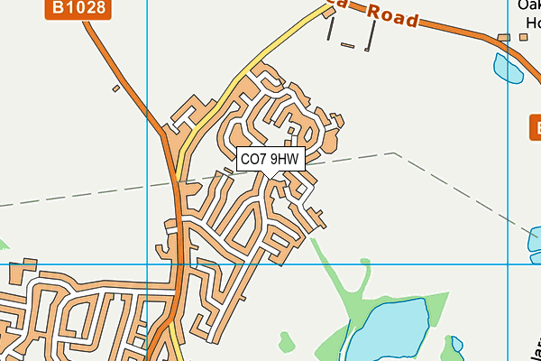 CO7 9HW map - OS VectorMap District (Ordnance Survey)