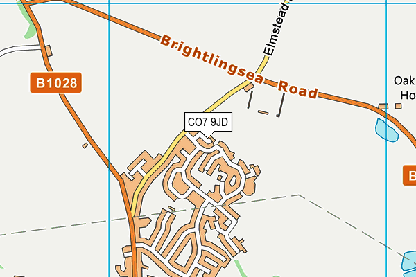 CO7 9JD map - OS VectorMap District (Ordnance Survey)