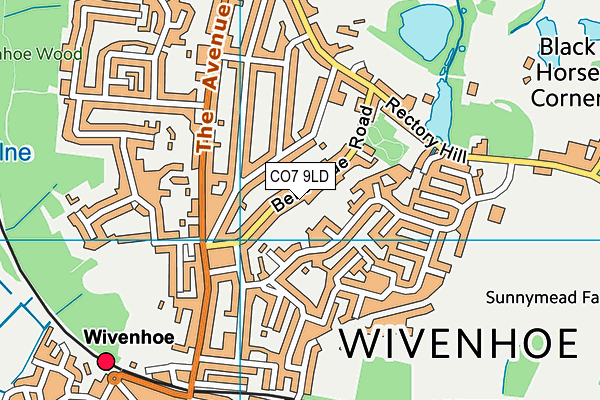CO7 9LD map - OS VectorMap District (Ordnance Survey)