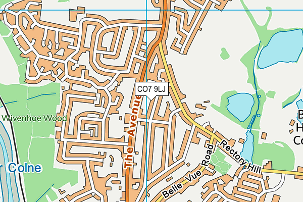 CO7 9LJ map - OS VectorMap District (Ordnance Survey)