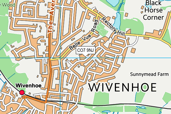CO7 9NJ map - OS VectorMap District (Ordnance Survey)