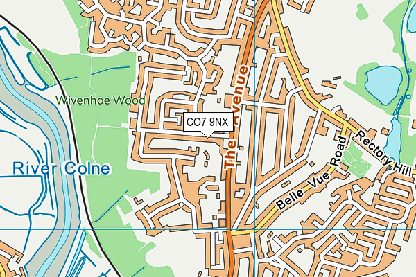 CO7 9NX map - OS VectorMap District (Ordnance Survey)