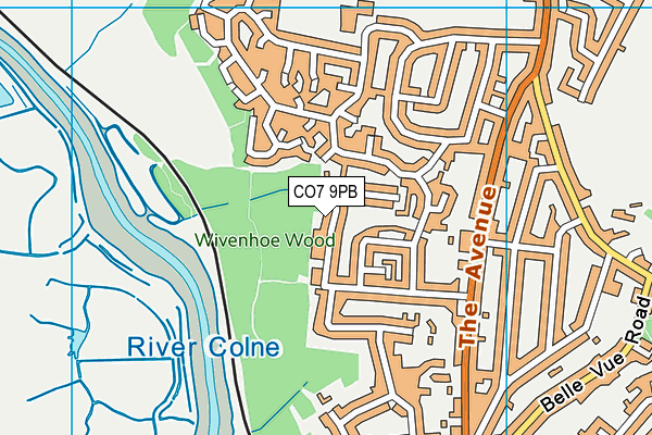 CO7 9PB map - OS VectorMap District (Ordnance Survey)