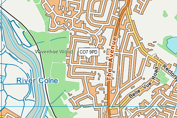 CO7 9PD map - OS VectorMap District (Ordnance Survey)