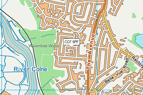 CO7 9PF map - OS VectorMap District (Ordnance Survey)