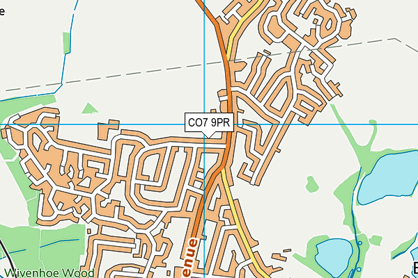 CO7 9PR map - OS VectorMap District (Ordnance Survey)
