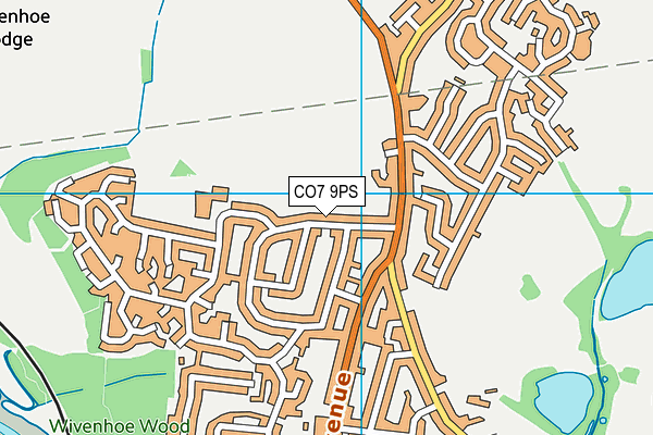 CO7 9PS map - OS VectorMap District (Ordnance Survey)