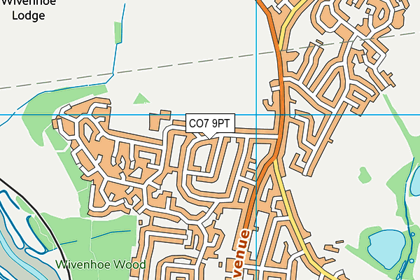 CO7 9PT map - OS VectorMap District (Ordnance Survey)