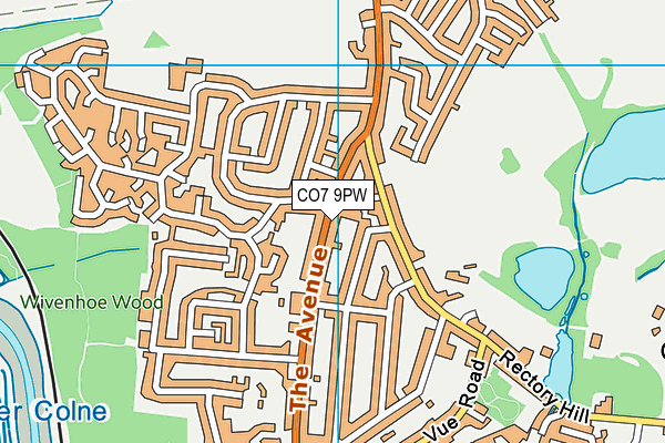CO7 9PW map - OS VectorMap District (Ordnance Survey)