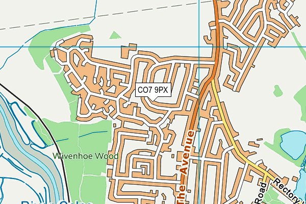 CO7 9PX map - OS VectorMap District (Ordnance Survey)