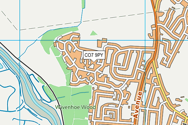 CO7 9PY map - OS VectorMap District (Ordnance Survey)