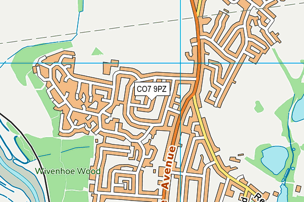 CO7 9PZ map - OS VectorMap District (Ordnance Survey)