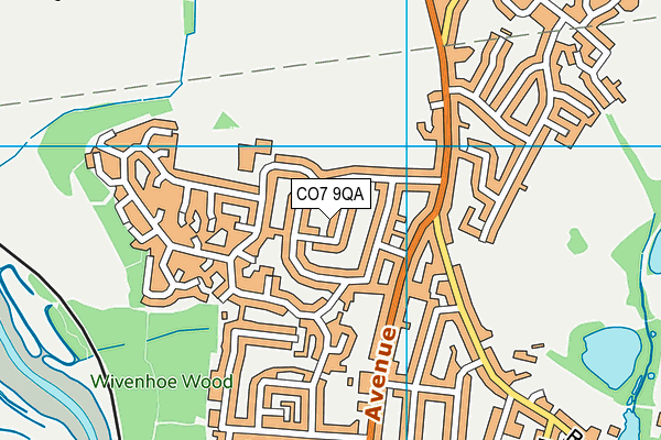 CO7 9QA map - OS VectorMap District (Ordnance Survey)