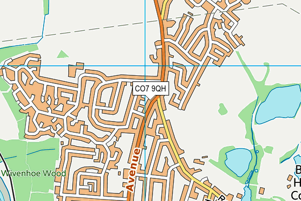 CO7 9QH map - OS VectorMap District (Ordnance Survey)