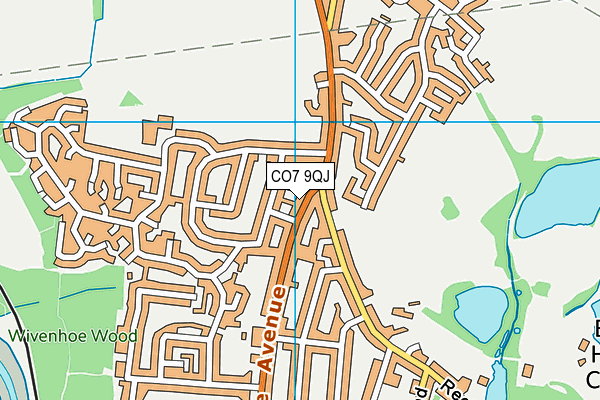 CO7 9QJ map - OS VectorMap District (Ordnance Survey)